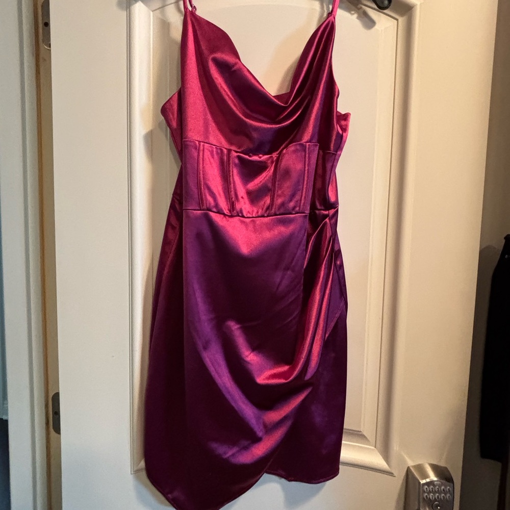 Macy's Satin Mini Dress in Fuchsia